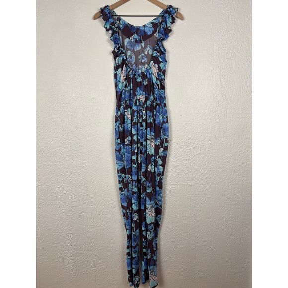 Maaji Ultramarine Floral Jumper Jumpsuit Size Small - Picture 4 of 6